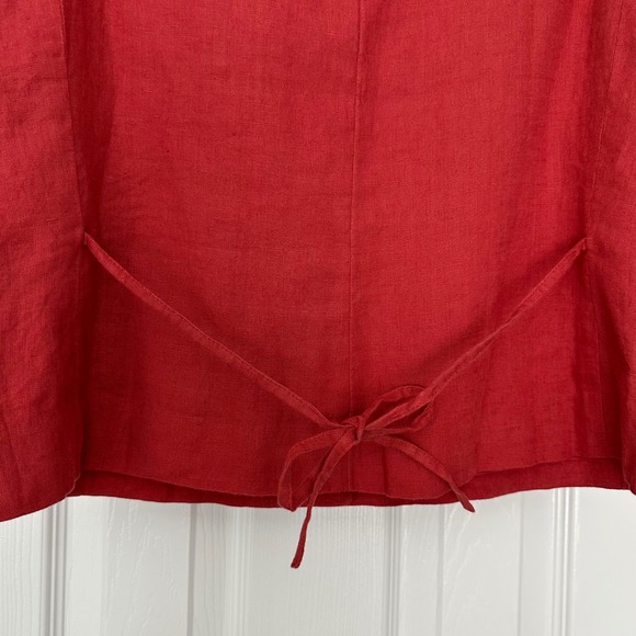 J. Crew Crewneck Vest Linen Burnt Orange Red Button Sown Size 6 - Picture 7 of 11